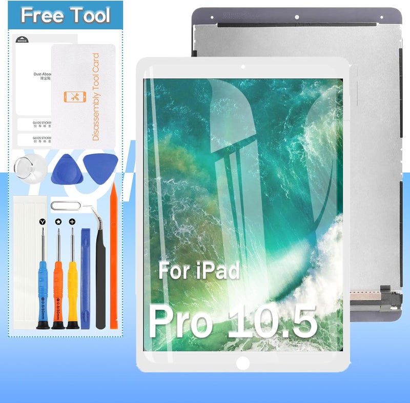Yondista Screen Replacement for iPad Pro 10.5 2017 A1701 A1709 A1852 LCD Screen Display Replacement - 10.5'' | White | Includes Opening Tools & Screen Protector - Image 1
